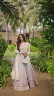 Faiza Saqlain Zinnia Embroidered Luxury Lawn Unstitched 3Pc Suit - Freesia