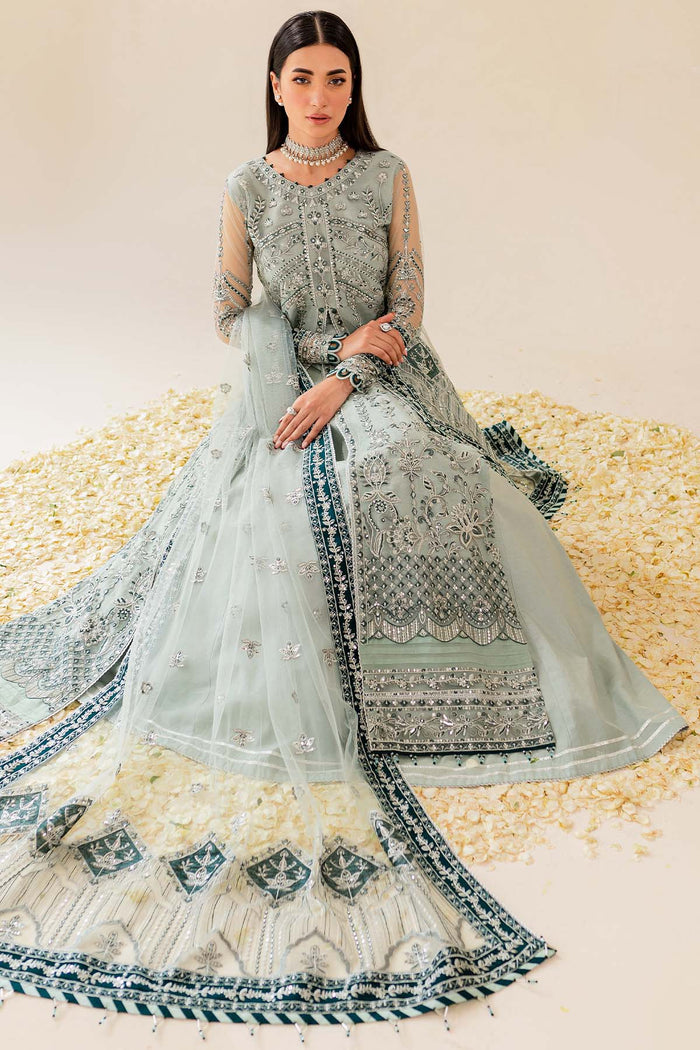 Farasha Luxury Formal Embroidered Net Unstitched 3Pc Suit - Freya