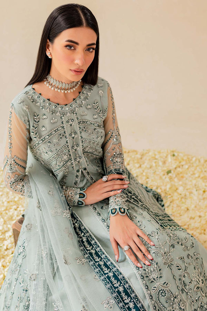 Farasha Luxury Formal Embroidered Net Unstitched 3Pc Suit - Freya