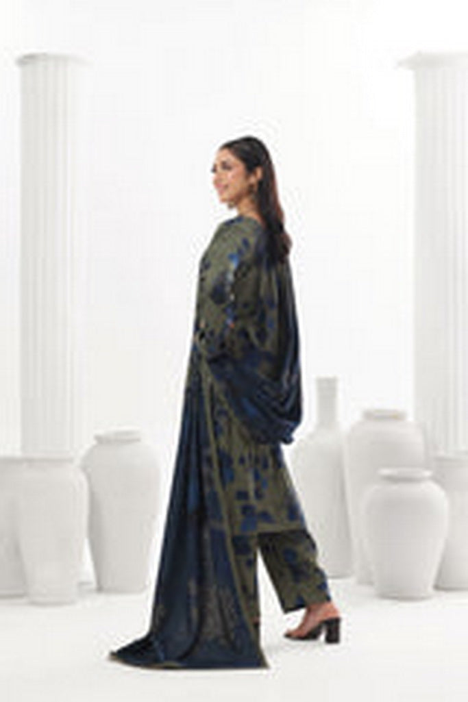 Feathers Digital Printed Dhanak Unstitched 3Pc Suit Frigate Ferry-FT801