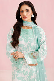 Farasha Summer Essentials Embroidered Lawn Unstitched 3Pc Suit - Frost Petal