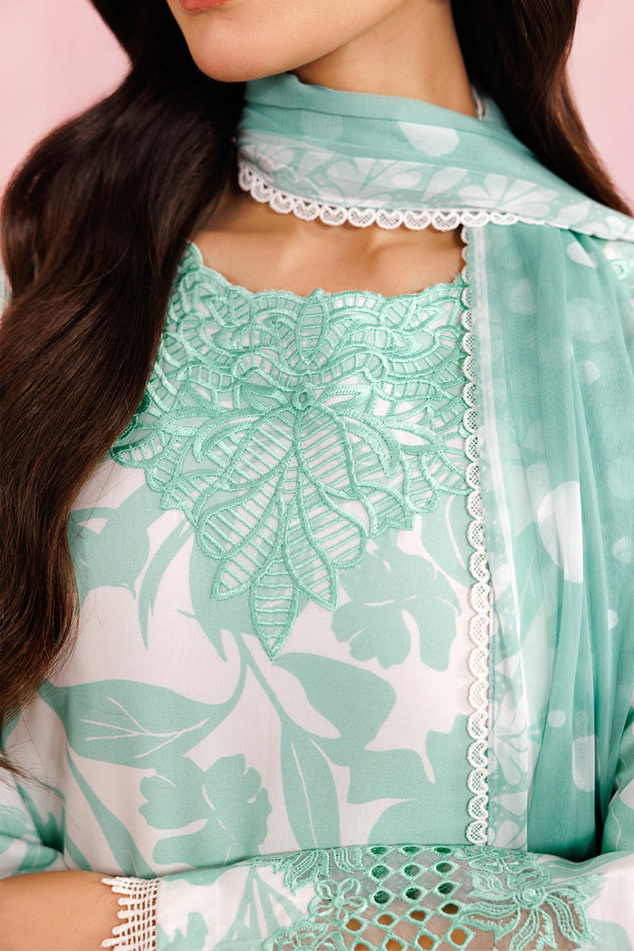 Farasha Summer Essentials Embroidered Lawn Unstitched 3Pc Suit - Frost Petal