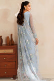 Farasha Luxury Embroidered Chiffon Unstitched 3Pc Suit - Frosted Mist