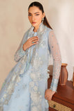 Farasha Luxury Embroidered Chiffon Unstitched 3Pc Suit - Frosted Mist