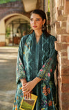 Asifa & Nabeel Meraki Embroidered Viscose Unstitched 3Pc Suit - Frosted Petals