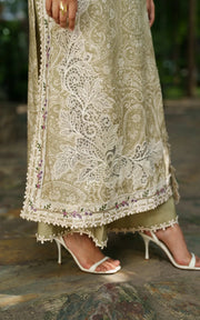 Asifa & Nabeel Meraki Embroidered Viscose Unstitched 3Pc Suit - Frozen Dew