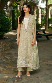 Asifa & Nabeel Meraki Embroidered Viscose Unstitched 3Pc Suit - Frozen Dew