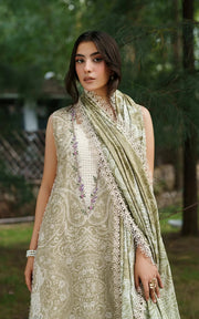 Asifa & Nabeel Meraki Embroidered Viscose Unstitched 3Pc Suit - Frozen Dew