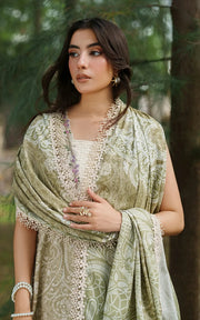 Asifa & Nabeel Meraki Embroidered Viscose Unstitched 3Pc Suit - Frozen Dew