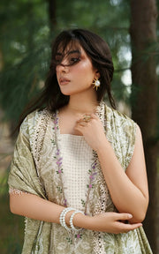 Asifa & Nabeel Meraki Embroidered Viscose Unstitched 3Pc Suit - Frozen Dew