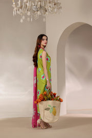 Feathers Premium Printed Lawn Unstitched 3Pc Suit Fuchsia Bloom-FT652