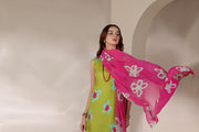 Feathers Premium Printed Lawn Unstitched 3Pc Suit Fuchsia Bloom-FT652