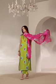 Feathers Premium Printed Lawn Unstitched 3Pc Suit Fuchsia Bloom-FT652