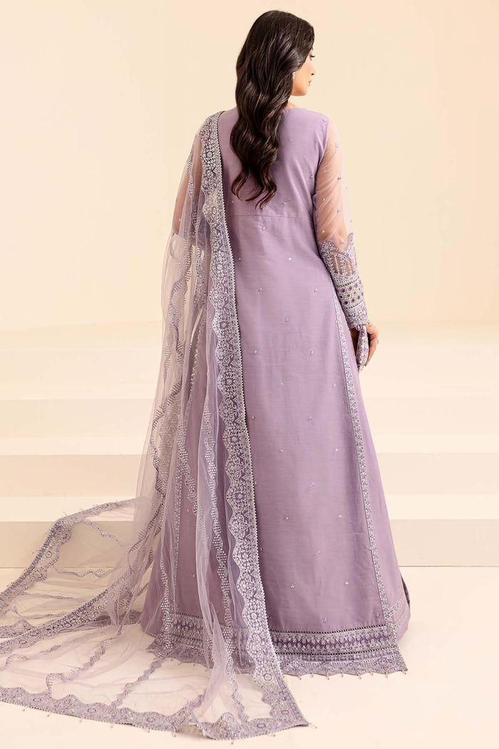 Farasha Luxury Formal Embroidered Net Unstitched 3Pc Suit - Fuchsia Fantasy