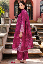 Farasha Summer Essentials Embroidered Lawn Unstitched 3Pc Suit - Fuchsia Flare