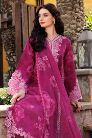 Farasha Summer Essentials Embroidered Lawn Unstitched 3Pc Suit - Fuchsia Flare