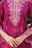 Farasha Summer Essentials Embroidered Lawn Unstitched 3Pc Suit - Fuchsia Flare