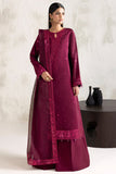 Farasha Embroidered Luxury Korean Raw Silk Unstitched 3Pc Suit - Fuchsia Glow