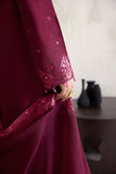 Farasha Embroidered Luxury Korean Raw Silk Unstitched 3Pc Suit - Fuchsia Glow