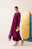Farasha Veira Embroidered Raw Silk Unstitched 3Pc Suit D-05 Fuchsia Majeste
