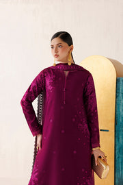Farasha Veira Embroidered Raw Silk Unstitched 3Pc Suit D-05 Fuchsia Majeste