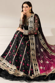 Farasha Fiorella Embroidered Chiffon Unstitched 3Pc Suit - Fuchsia Night