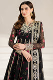 Farasha Fiorella Embroidered Chiffon Unstitched 3Pc Suit - Fuchsia Night