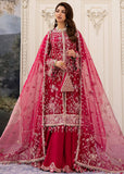 Sadaf Fawad Khan Siraa Embroidered Organza Unstitched 3Pc Suit - Fuschia Rose