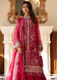 Sadaf Fawad Khan Siraa Embroidered Organza Unstitched 3Pc Suit - Fuschia Rose