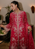 Sadaf Fawad Khan Siraa Embroidered Organza Unstitched 3Pc Suit - Fuschia Rose