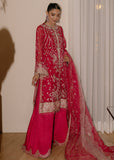 Sadaf Fawad Khan Siraa Embroidered Organza Unstitched 3Pc Suit - Fuschia Rose