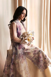 Zarif Siraya Printed Formal Unstitched 3Pc Organza Suit - GAJRA