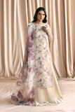 Zarif Siraya Printed Formal Unstitched 3Pc Organza Suit - GAJRA