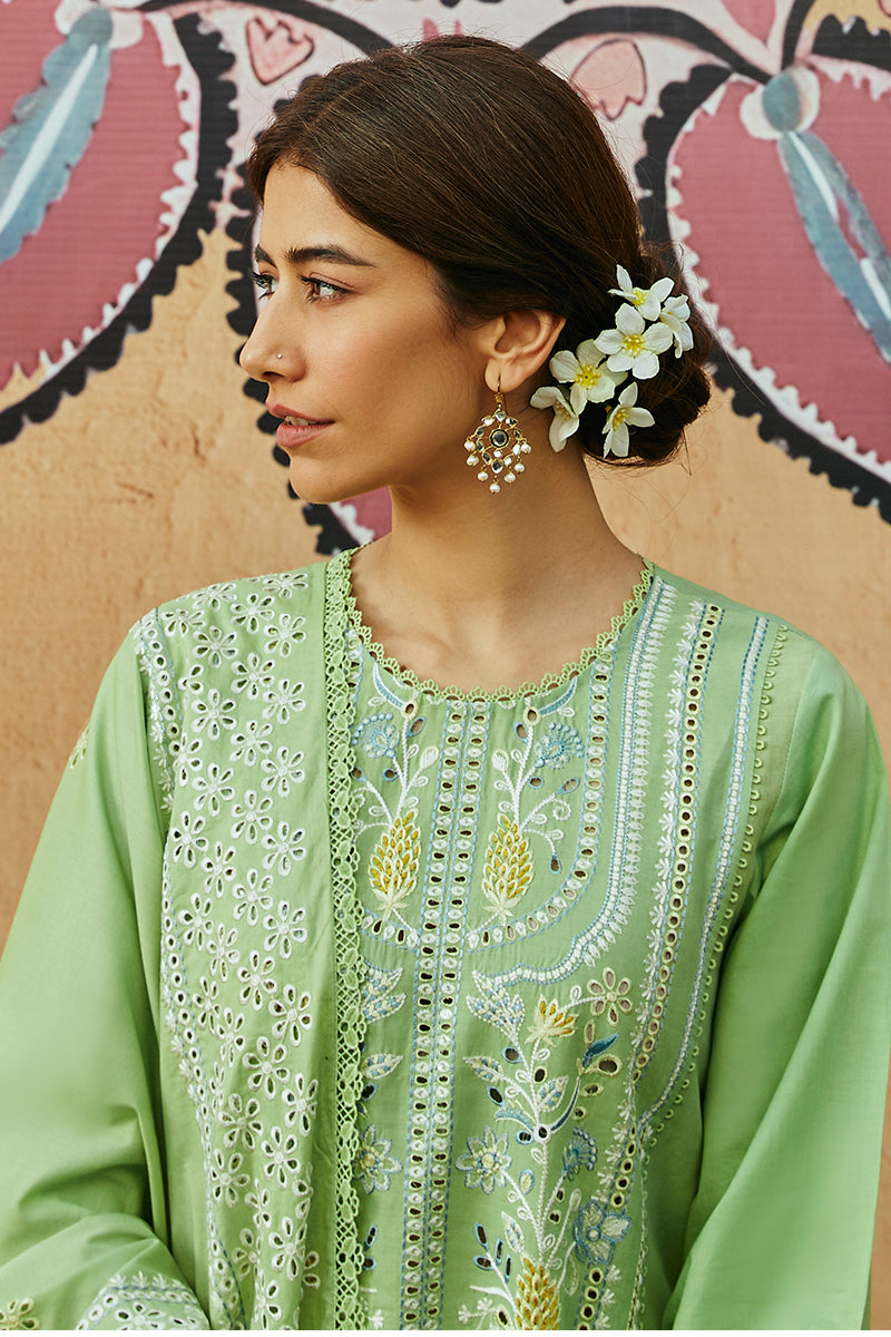 Cross Stitch Premium Embroidered Lawn Unstitched 3Pc Suit D-08 Garden Grace