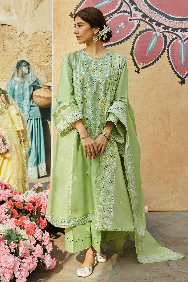 Cross Stitch Premium Embroidered Lawn Unstitched 3Pc Suit D-08 Garden Grace