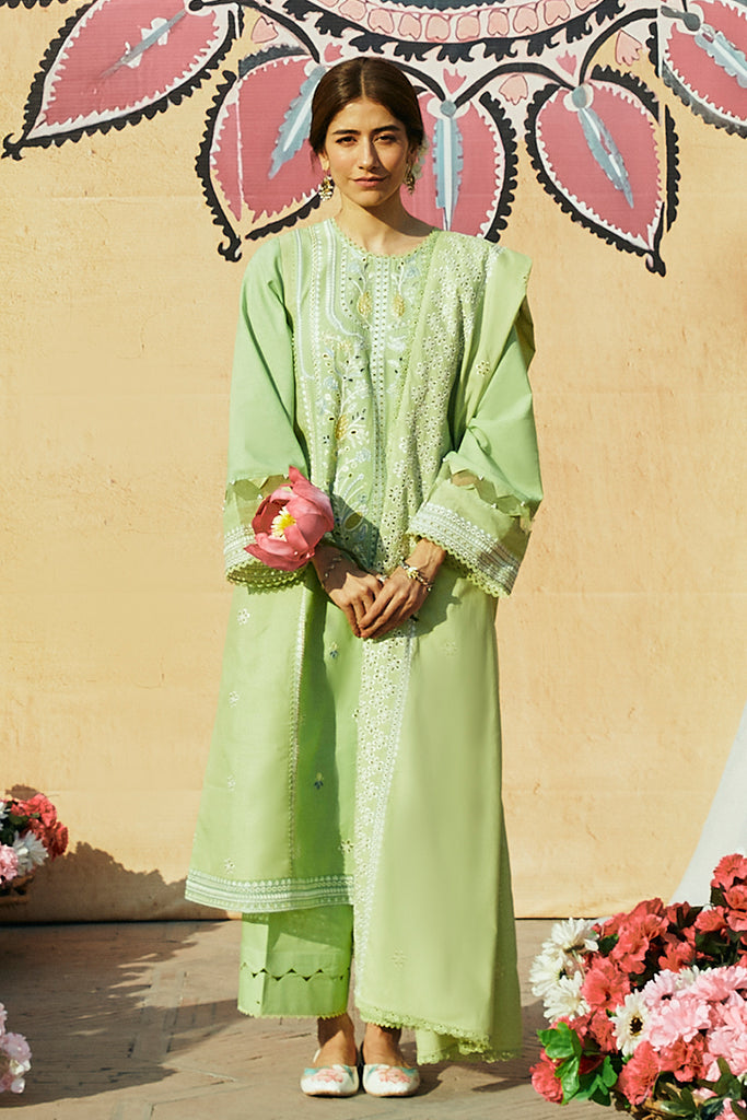 Cross Stitch Premium Embroidered Lawn Unstitched 3Pc Suit D-08 Garden Grace