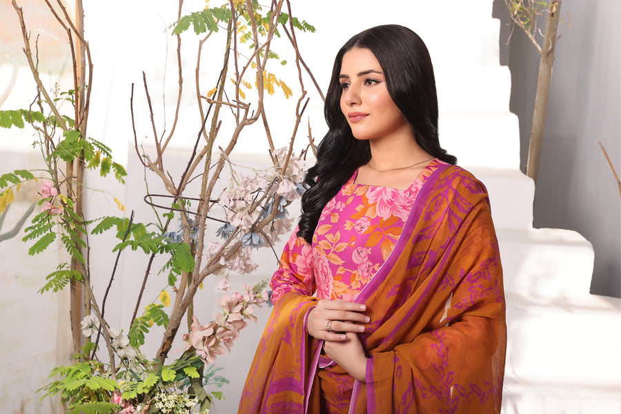 Feathers Nayab Unstitched Digital Printed Lawn 3Pc Suit GERBERA-FT381