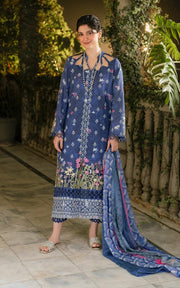 Asifa & Nabeel Gulkari Embroidered Lawn Unstitched 3Pc Suit GKL-05 Azure Whisper