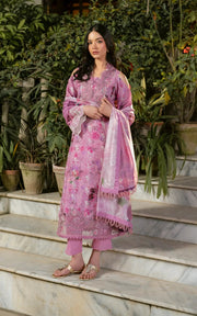 Asifa & Nabeel Gulkari Embroidered Lawn Unstitched 3Pc Suit GKL-10 Dawn Petals
