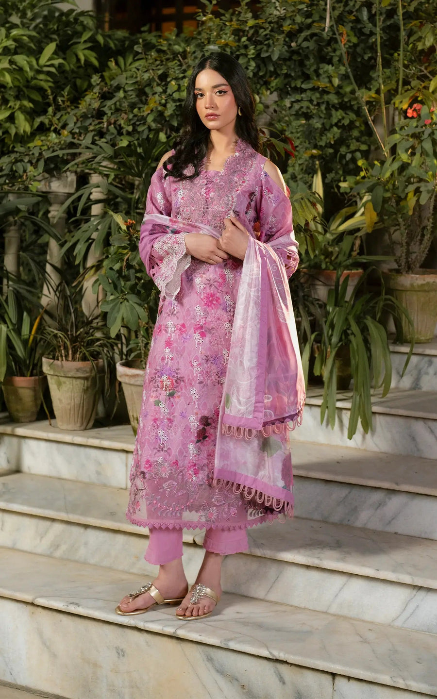 Asifa & Nabeel Gulkari Embroidered Lawn Unstitched 3Pc Suit GKL-10 Dawn Petals