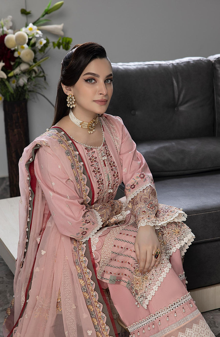 Glare by Razab Hand Made Embroidered Lawn Unstitched 3Pc Suit GLA-005 HM