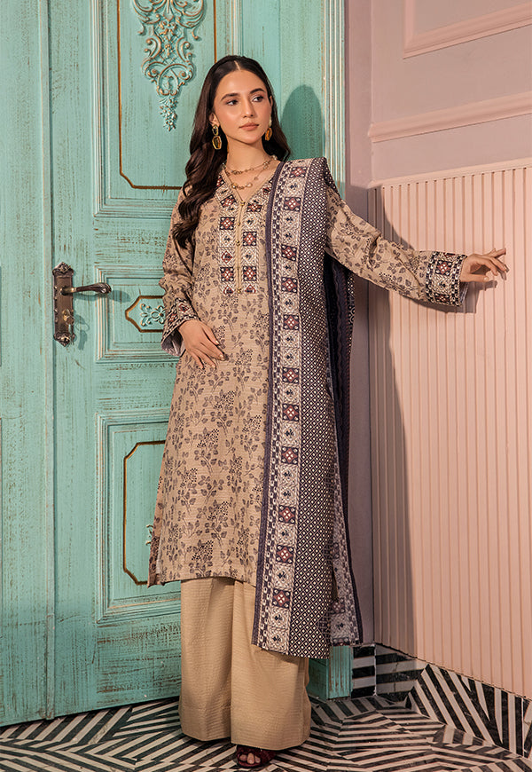 Goldie by Safwa Printed Khaddar Unstitched 3Pc Suit GLD-07