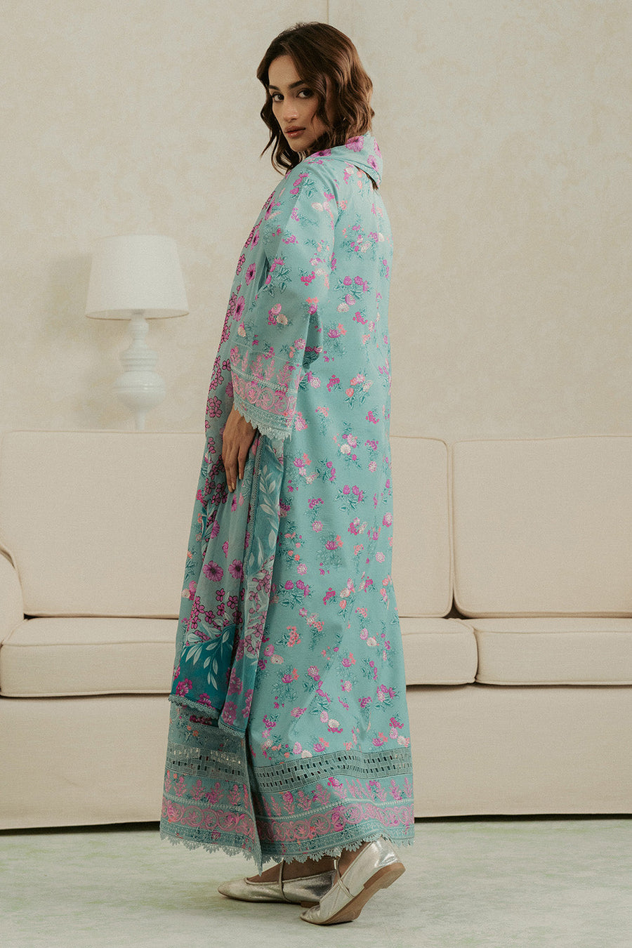 Ayzel Amore Embroidered Unstitched Lawn 3Pc Suit - GLEAM