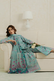 Ayzel Amore Embroidered Unstitched Lawn 3Pc Suit - GLEAM