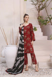 Feathers Digital Printed Dhanak Unstitched 3Pc Suit GLEAMING RUBY-FT295