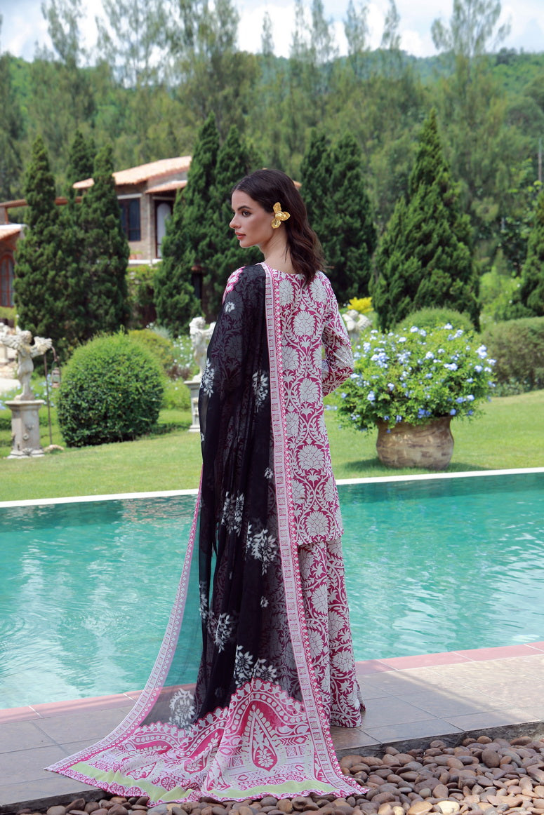 Feathers Premium Printed Lawn Unstitched 3Pc Suit GLOVIX-FT538