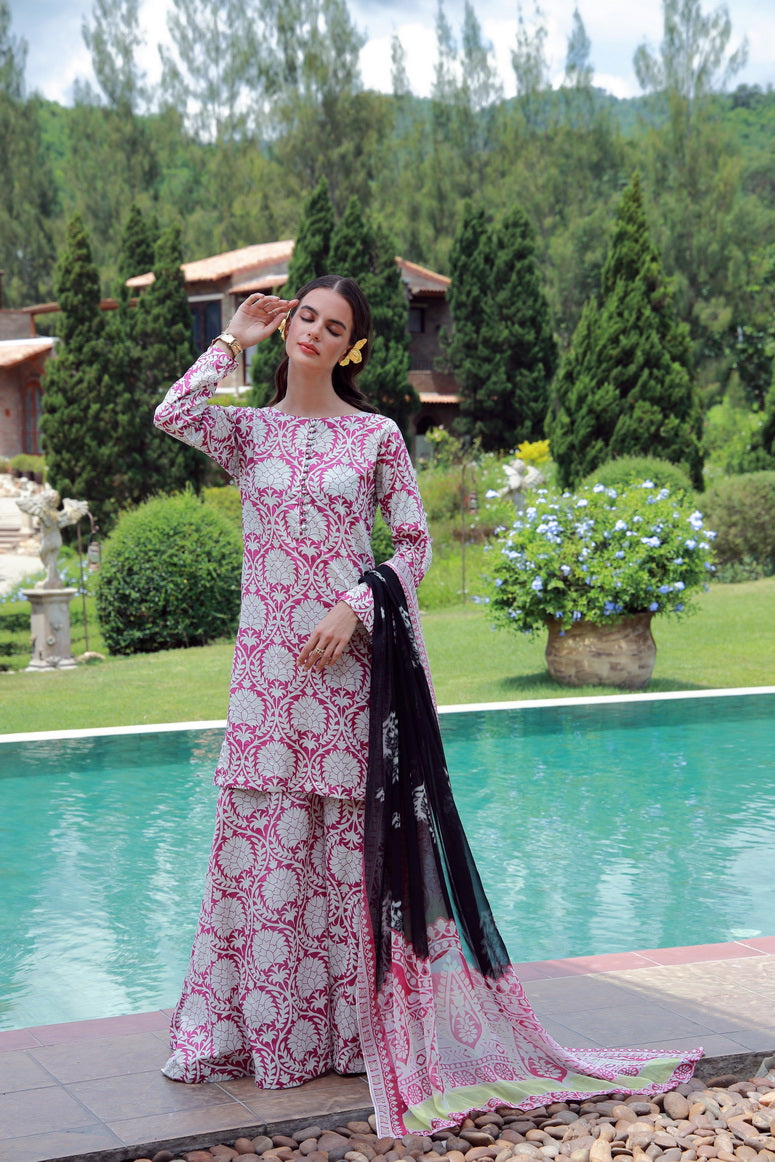 Feathers Premium Printed Lawn Unstitched 3Pc Suit GLOVIX-FT538