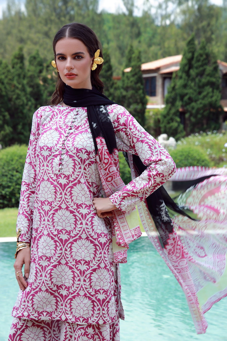 Feathers Premium Printed Lawn Unstitched 3Pc Suit GLOVIX-FT538