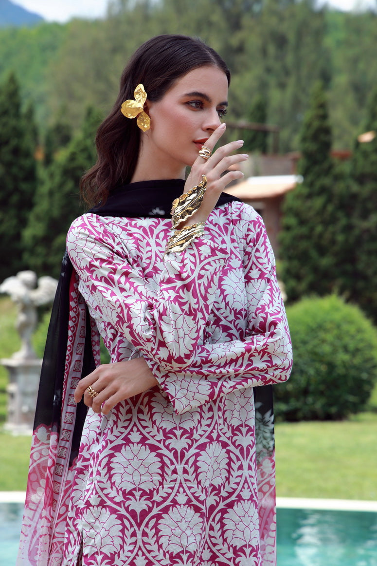 Feathers Premium Printed Lawn Unstitched 3Pc Suit GLOVIX-FT538