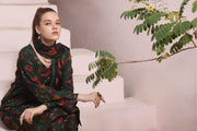 Feathers Digital Printed Dhanak Unstitched 3Pc Suit GREEN LAGOON-FT294